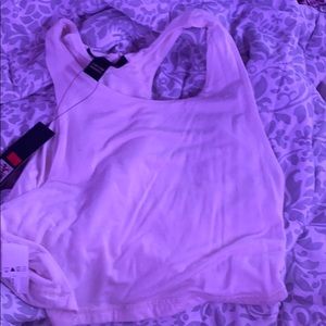 white cropped shirt